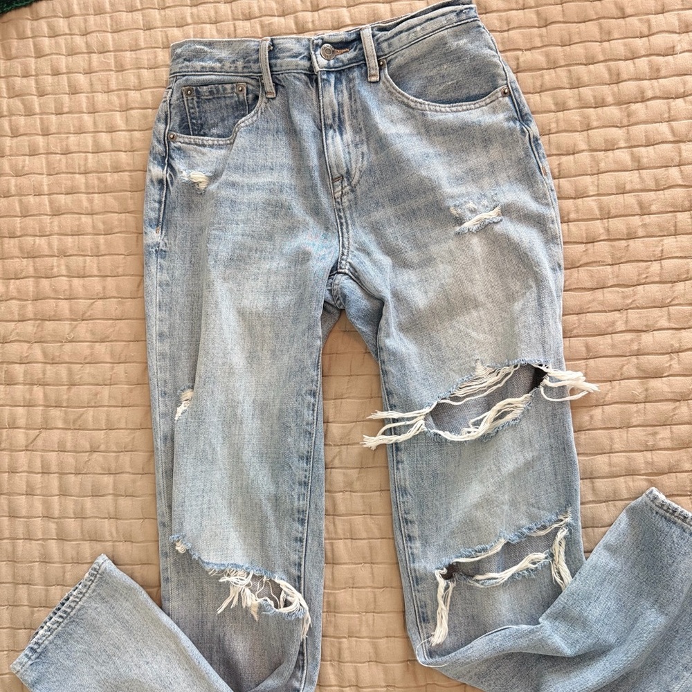 Pistola Light Wash Ripped Boyfriend Jeans